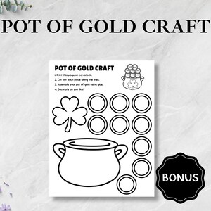 St Patrick's Day Handprint Art, Rainbow Pot of Gold Handprint Keepsake,St Patrick's Day Activity,Daycare Preschool Craft for Kids & Toddlers image 3