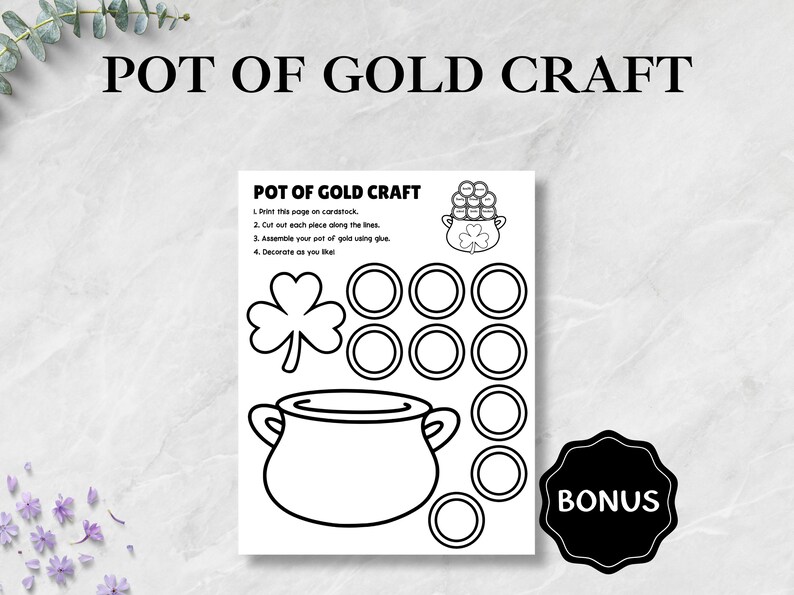 St Patrick's Day Handprint Art, Rainbow Pot of Gold Handprint Keepsake,St Patrick's Day Activity,Daycare Preschool Craft for Kids & Toddlers image 3