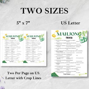 Mahjong Trivia Game, Mahjong Party Game, Mahjong Birthday Party, Girls Night Games, Printable Team Building Games, Senior Center Activity image 2
