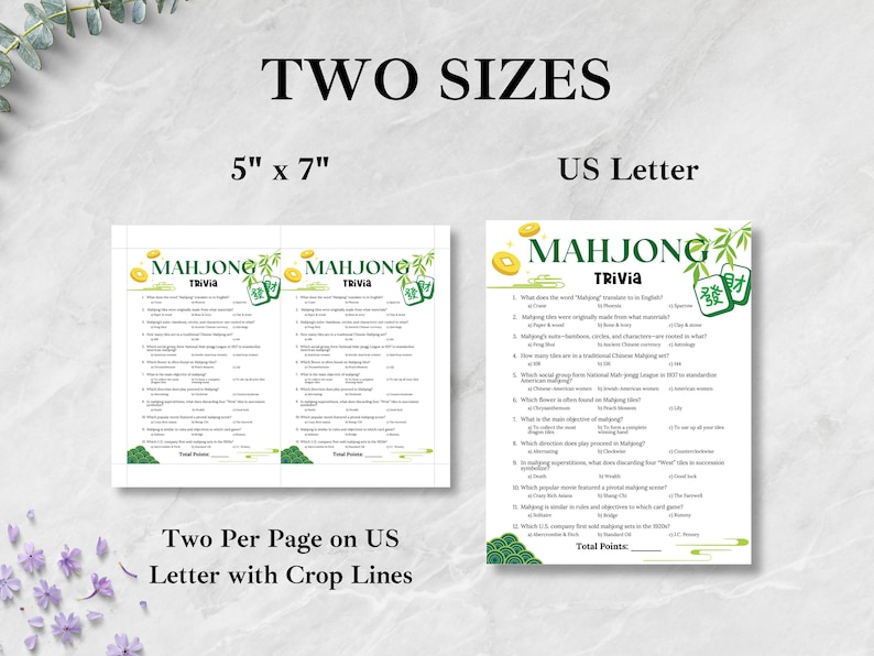 Mahjong Trivia Game, Mahjong Party Game, Mahjong Birthday Party, Girls Night Games, Printable Team Building Games, Senior Center Activity image 2