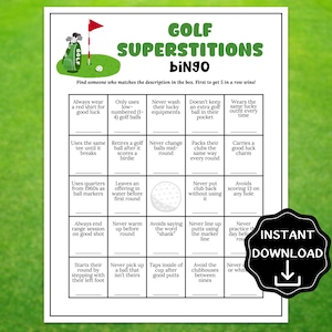 Golf Find The Guest Bingo Game for Large Group, Printable Golf Ice Breaker Activity for Adults, Golf Bachelor Party Game, Golf Baby Shower
