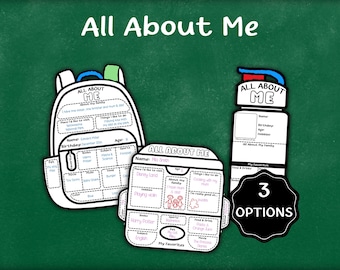 All About Me Printable, First Day of School Activity, Back To School Bulletin Board, Student Interview Questionnaire, Favorite Things Sheet