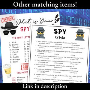 Spy Slang Trivia Game, Spy Themed Party Game,secret Agent Birthday ...