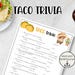 Taco Trivia Game, Fiesta Taco Birthday Game for Kids & Adults, Cinco De ...