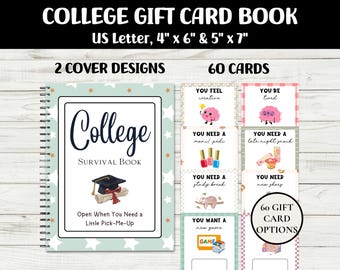 College Gift Card Book, College Survival Gift Card Album, College Care Packages, Graduation Gift Cards Survival Kit for College Students