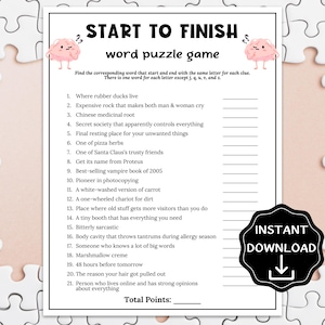 Popkultur-Trivia-Spiel, Wortpuzzle-Spiel, Familienspiele für Kinder und Erwachsene, Büro-Partyspiele, Denksport-Quiz