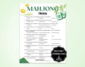 Mahjong Trivia Game, Mahjong Party Game, Mahjong Birthday Party, Girls Night Games, Printable Team Building Games, Senior Center Activity
