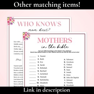 Mother's Day Trivia, Mother's Day Game, Mother's Day Activities for Kids & Adults, Mother's Day Brunch Games, Mother's Day Tea Party Games image 6