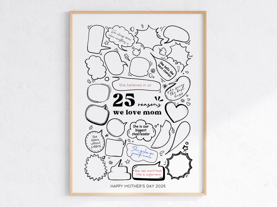 25 Reasons Why We Love Mom, Things We Love About Mom, Unique Mother's Day Gift Poster for Mom, Mother's Day Keepsake, Mom Birthday Poster - Etsy Japan