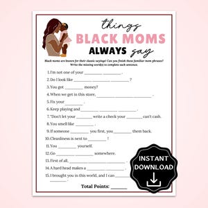 Bingo Things Mom Say - Etsy Ireland