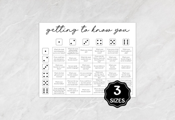 Getting To Know You Printable Game, Dicebreaker Roll and Tell Game, Team Building Game, Get To Know My Team, Office Ice Breaker Game