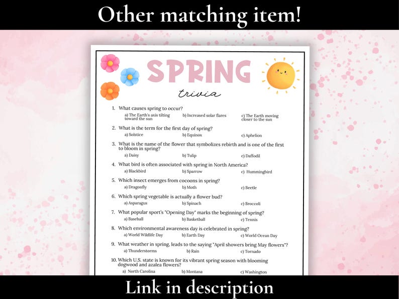 Spring Weather Trivia April Trivia Game, Monthly Trivia Questions, April Games, Spring Games ...