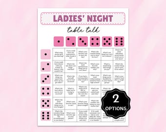 Ladies Night Würfelspiel, Ladies Night Spiele Spaß, Mädchen Gesprächsstarter zum Ausdrucken, Girls Night Spiel für Erwachsene, Junggesellinnenabschied