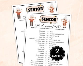 Which Came First Senior Game, Games for Senior Citizens, Senior Birthday Game, Memory Brain Game, Senior Center Icebreaker Game for Elderly