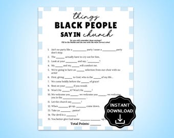 Black Church Sayings Game, Church Trivia, Black Christian Icebreaker Game, Games for Church Youth Group, Church Party, Team Building Games