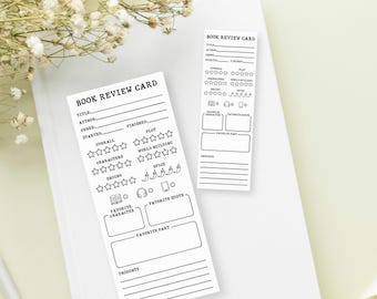 Book Review Bookmark Printable, Book Club Review Card, Reading Log and Review, Book Club Discussion Game,Bookish Gift Ideas,Book Lover Gifts