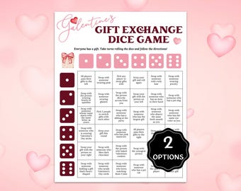 Galentines Gift Exchange Dice Game, Galentines Day Party Roll The Dice Game, Valentine Pass The Prize Game, Galentines Day Game Printables
