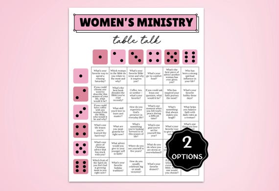 Women's Ministry Game, Christian Icebreaker Dice Game Printable, Ladies Luncheon Game, Christian Ladies Night, Church Team Building Games