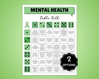 Mental Health Dice Game, Mental Health Awareness Game for Teens & Adults, Mental Wellness Activity, Group Therapy Ice Breaker Game Printable