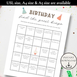 Geburtstags-Bingo, Geburtstags-Eisbrecher für Erwachsene, Geburtstagsspiele für Erwachsene, Büro-Geburtstags-Party Spiele, Gast-Bingo,Ladies Night Spiele