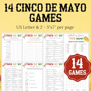 Cinco de Mayo Games, Cinco de Mayo Activities for Kids & Adults, Fiesta Games, Mexican Fiesta Party Games, Cinco de Mayo Fiesta Office Party