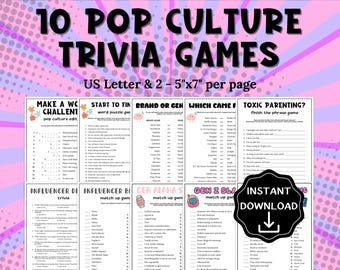Pop Culture Trivia Games, Which Came First Game, Slumber Party Games for Teens & Adults, Ladies Night Ice Breaker Games, Family Game Night