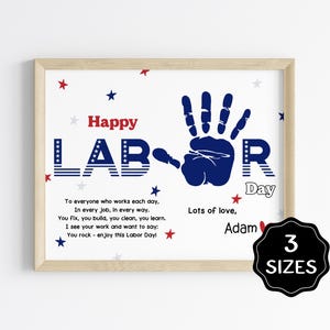 Arte con le impronte delle mani per il Labor Day, lavoretto per il Labor Day, attività artistica con le impronte delle mani per bambini e neonati, ricordo con le impronte delle mani del bambino