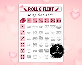 Foreplay Game, Spicy Date Night Games for Couples, Dirty Truth or Dare Game Printable,  Valentines Day Dirty Dice, Romantic Gift for Couples