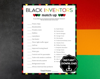 Black Inventors Trivia Game, Black History Month Games, Black Inventors Quiz, Black History Trivia, Black History Activity for Kids & Adults