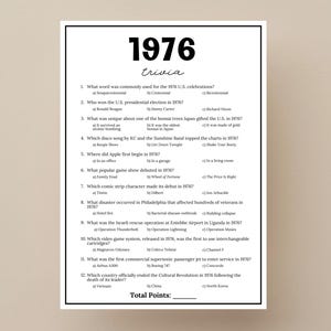Quizspiel zu 1976, Spiele zum 50. Geburtstag, Spiele für alle, die 1976 geboren wurden, Spiele für Klassentreffen 1976, Spiele zum 50. Jubiläum, Wissenswertes zu 1976, Geburtstagsquiz