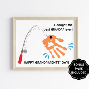 Grandpa Handprint Art, Grandparents&#39; Day Fish Handprint Craft for Grandpa, Father&#39;s Day Activity, Preschool Activities for Kids & Toddlers