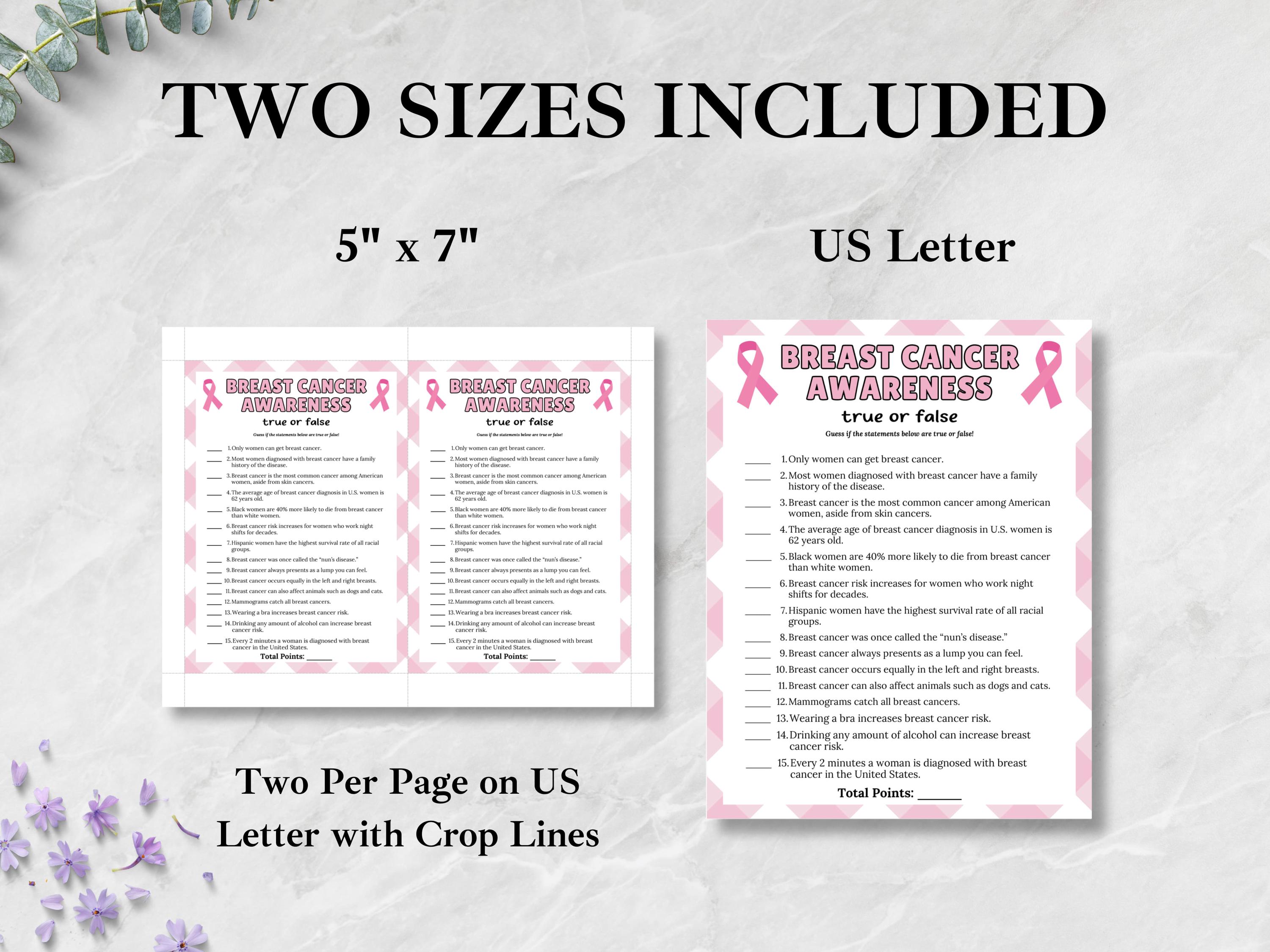 Breast Cancer Awareness Trivia Game, Breast Cancer Month Activity, Pink ...