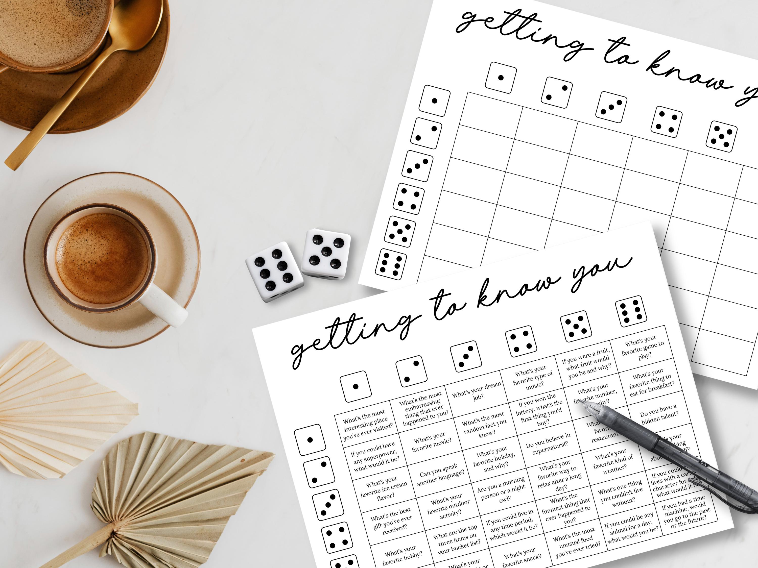 Getting to Know You Printable Game, Dicebreaker Roll and Tell Game ...
