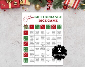 Christmas Gift Exchange Game, Christmas Dice Game, White Elephant Dice Game,Christmas Pass The Gift Game for Kids & Adults,Holiday Gift Swap