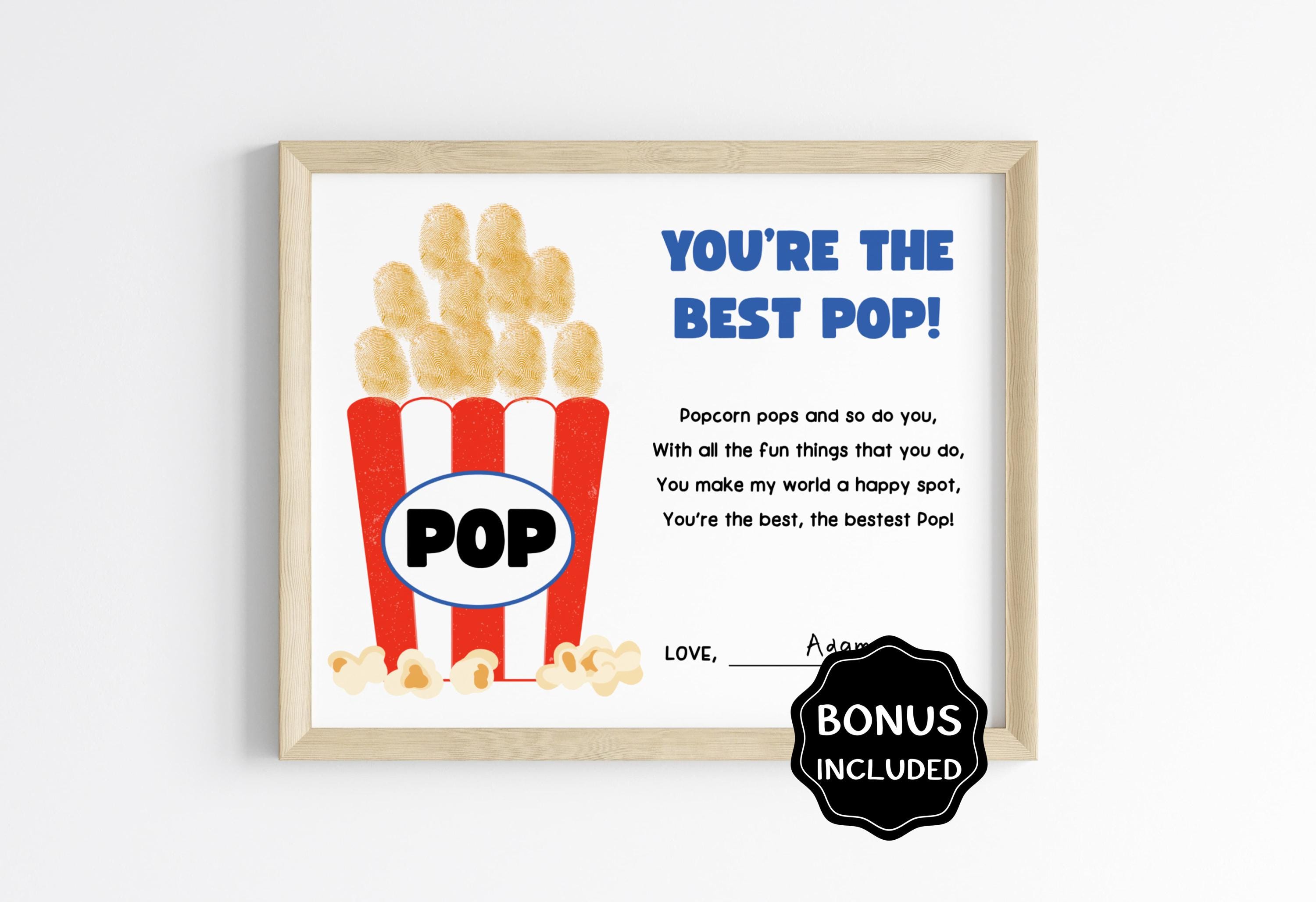 41 Easy Popcorn Crafts for Kids 33 Father's Day Popcorn Fingerprint Art with Poem, Father's Day…