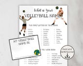 What's Your Volleyball Name with Name Tags, Volleyball Birthday Party Game, Volleyball Team Games for Adults, Team Building Game