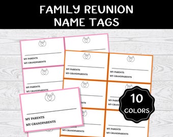 Family Reunion Name Tags, Printable Family Reunion Name Tags, Family ...