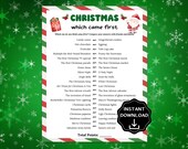 Christmas Which Came First Game, Christmas Trivia, Christmas Party Game for Kids, Adults & Seniors, Family Holiday Activity,Xmas Office Game