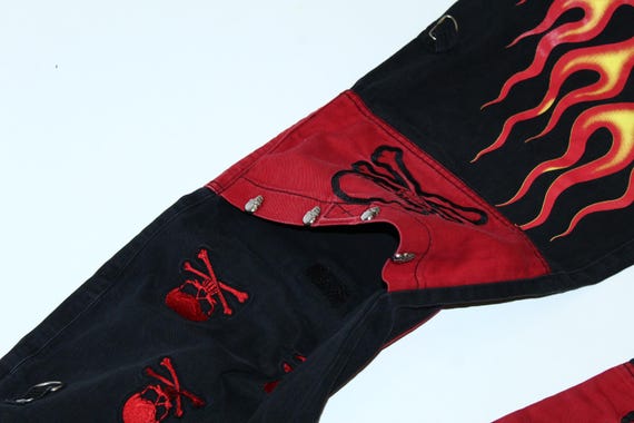 80s NOS \"stuka\" rave pants BLACK × RED 80s NOS stuka rave pants BLACK × RED