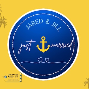 Just Married Magnet | Personalisierter Magnet | Individuelles Türmagnet | Flitterwochen-Kreuzfahrt