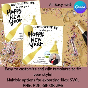 Happy New Year Realtor Marketing - Editable Client Appreciation Card - Instant Download, New Year Realtor Gift