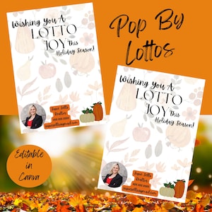 Lotto Realtor | Wydrukowane pocztówki | Edytowalne Tagi Lotto New Year Apprection | Szablon karty losu na loterię noworoczną | Upominek Lotto