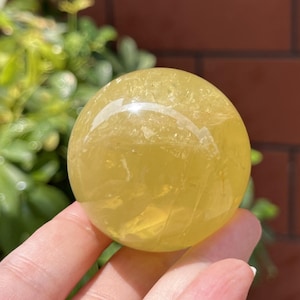 Esfera de citrino natural de 50 mm, decoración del hogar, cristal de cuarzo, esfera de cristal, adorno de cristal, bola de cristal, regalo de cristal, curación con cristales