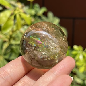 Esfera de citrino natural de 35 mm, decoración del hogar, cristal de cuarzo, esfera de cristal, adorno de cristal, bola de cristal, regalo de cristal, curación con cristales