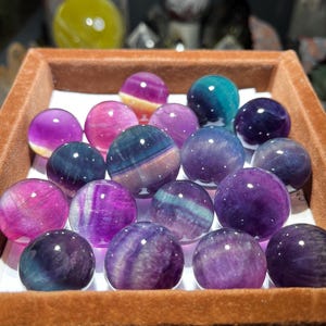 25 mm Natürliche Fluorit Kugel, Wohnkultur, Quarzkristall, Kristallkugel, Kristallverzierung, Kristallkugel, Kristallgeschenk, Kristallheilung