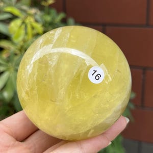 Esfera de citrino natural de 80 mm, decoración del hogar, cristal de cuarzo, esfera de cristal, adorno de cristal, bola de cristal, regalo de cristal, curación con cristales