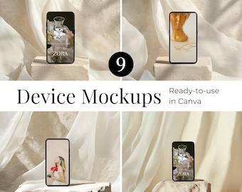 Device Mockups Canva, Listing Presentation, Digital Mockups, iPhone Mockups, Etsy Listing Mockups, Girly iPhone Mockup, Product Mockup