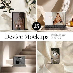 Canva Macbook-mockup, Enhetsmockups Canva, Listpresentation, Digitala mockups, iPhone-mockup, Laptop-mockup, Surfplatta-mockup, iPad-mockup