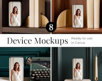 Device Mockups Canva, Digital Mockups, iPhone Mockups, Etsy Listing Mockups, Screen Mockup Bundle, Canva Digital Product Mockups