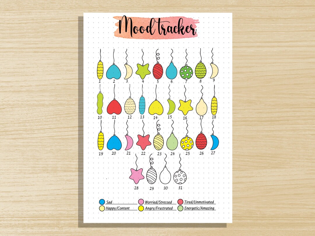 Mood Tracker - Printable A4 & A5 - Digital Tracker - Etsy